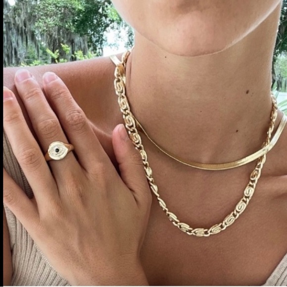 Pretty Bird 14k Vermeil Swirl Link Gold 925 Necklace-NIB 🦅 - Picture 6 of 6